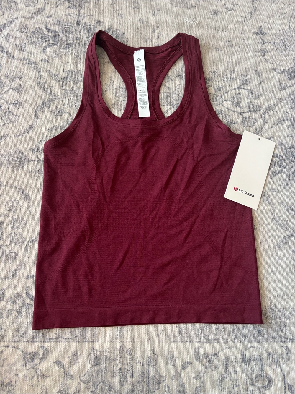NEW Lululemon Women’s Swiftly Tech Scoopneck Tank 2.0 race - sz 4 - maroon